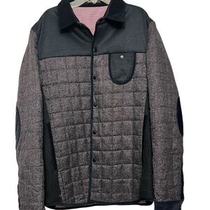 Men's Quilted Black and Gray Jacket